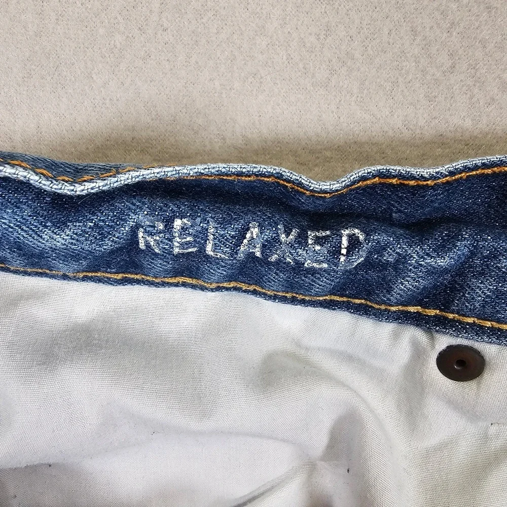 Aeropostale Mens Straight Leg Distressed Medium Wash Denim Blue Jeans 32x28 - Picture 10 of 12